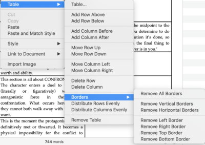 import excel tables into scrivener for mac