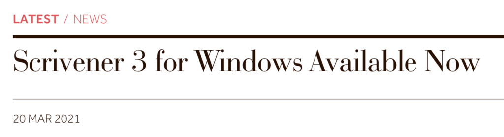 scrivener windows 3 beta