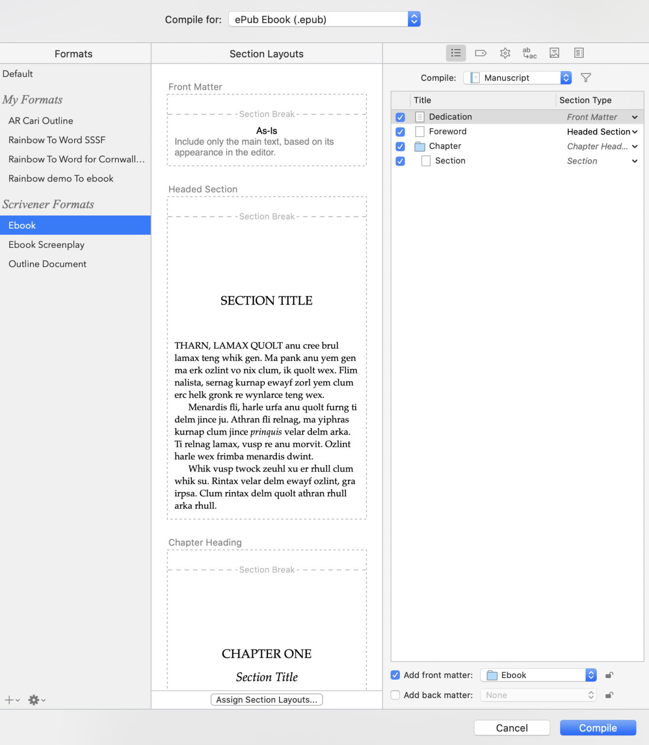 The Scrivener Mindset: Formatting Via Section Layouts - ScrivenerVirgin