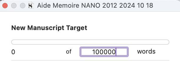 Setting a wordcount target